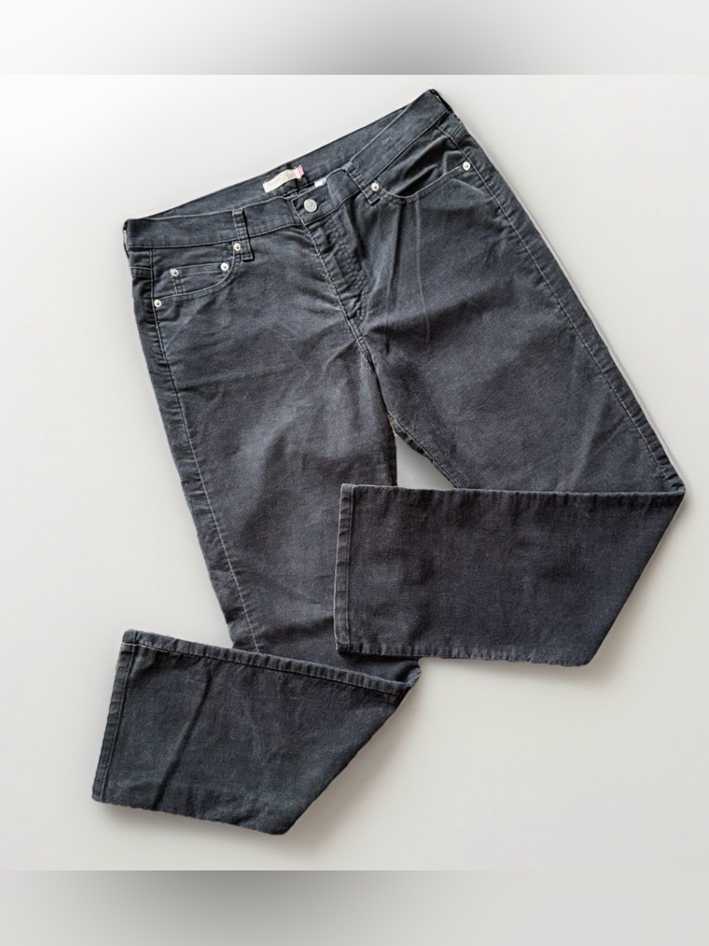 Levis 505 Corduroy Pants Jeans Womens 14M Gray Straight Leg Mid Rise